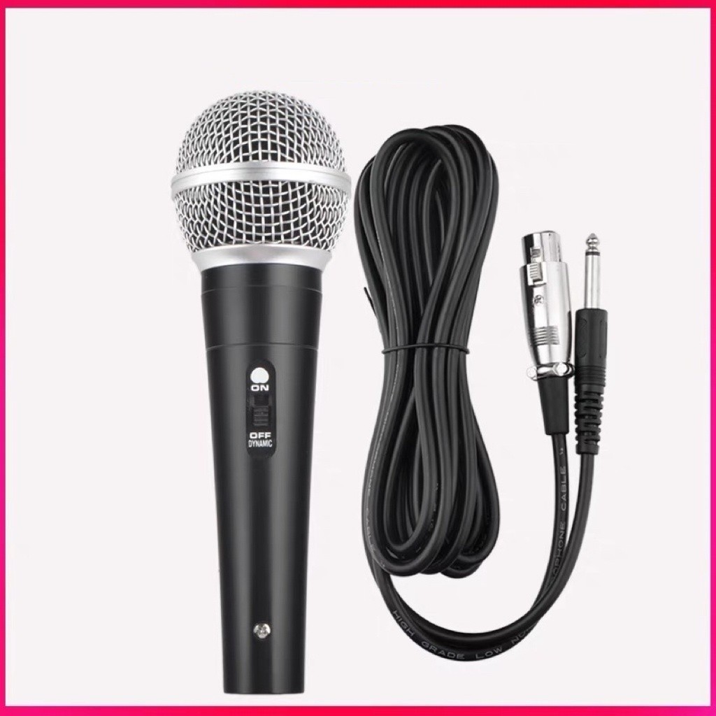 Microfone Profissional Com Cabo M-58 Sm58 5 Metros Fios Chave Liga Desliga Saída P10 Envio Imediato