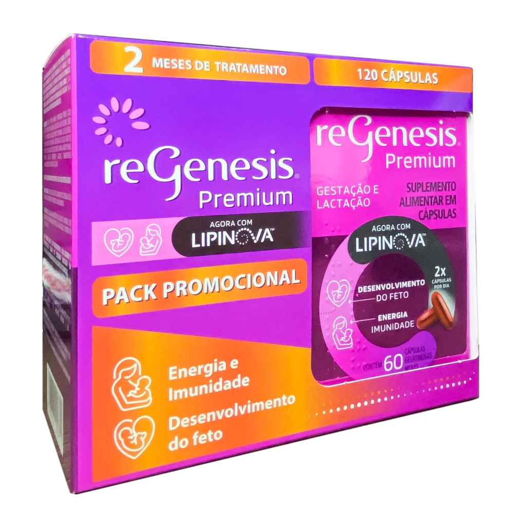 Regenesis Premium  Lipinova120 Suplemento em Capsulas para Gestantes