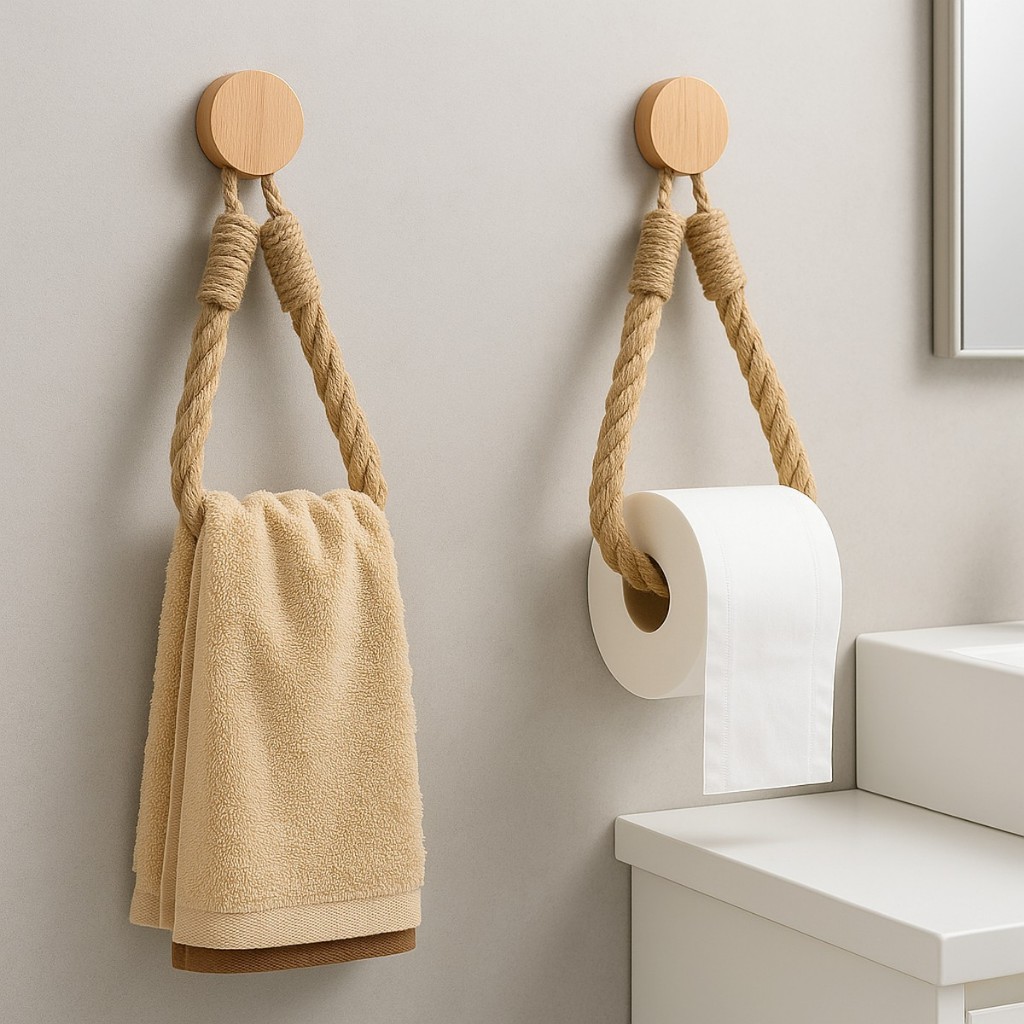 2x Suporte Papel Higiênico e Toalha Rustico Zenlart