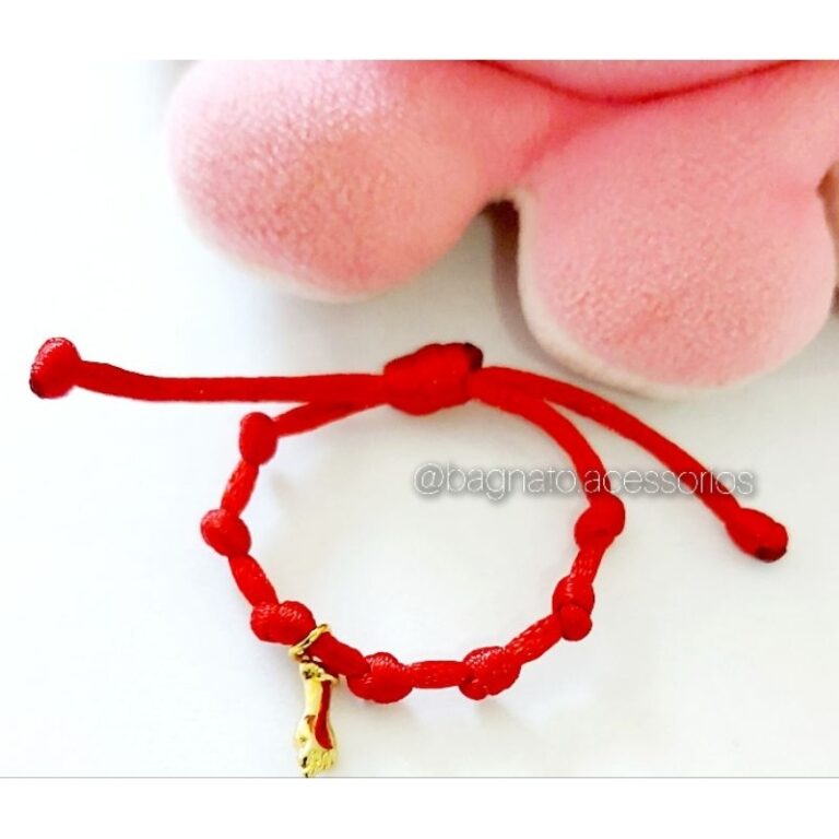 Pulseira 7 nós VERMELHA para bebê (0 a 2 anos) c