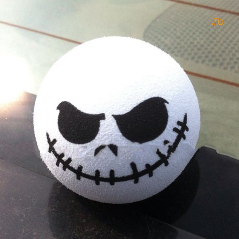 JD Assustador Cabeça De Crânio Demoníaco Redonda Patch Boca De Cartoon Adorável Bolas De Antena De B