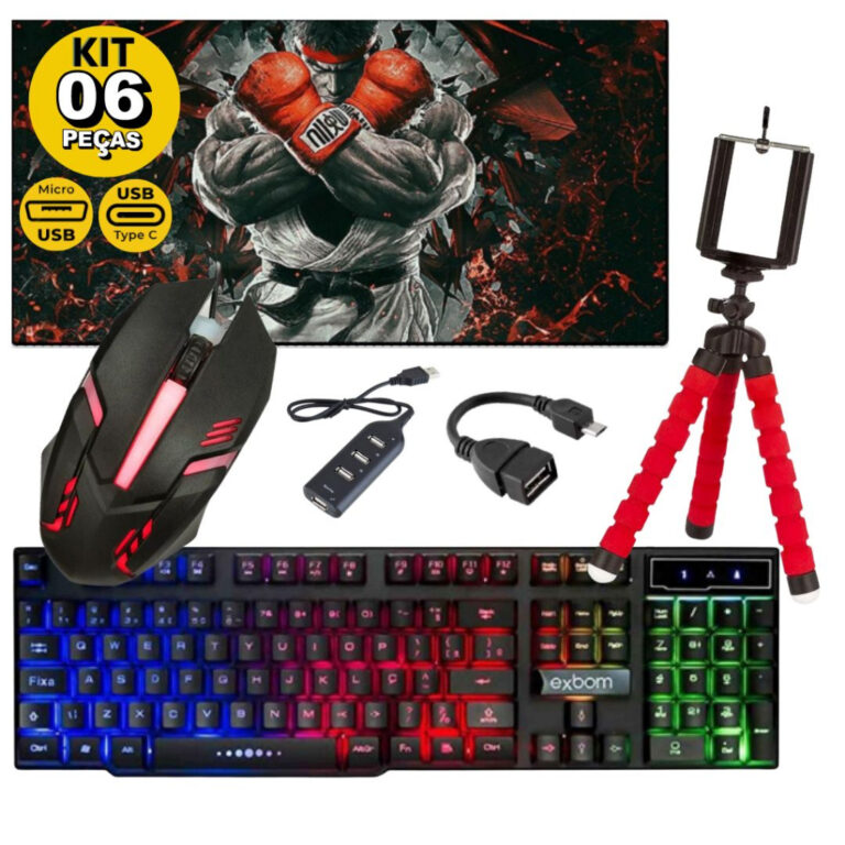 Kit Mobilador Gamer Para Android Com Teclado Mouse