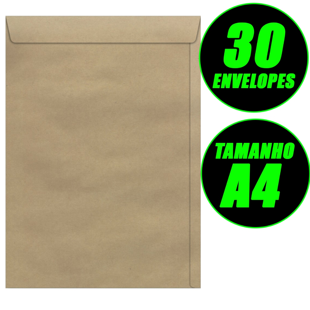 30 Unidade de Envelope Para Documento A4 Kraft Pardo 22,9×32,4cm A3 31×41