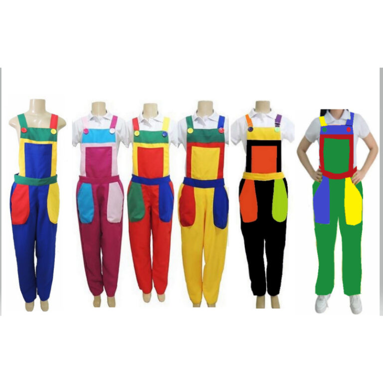 macacão colorido-recreador-palhaço-trabalho com 
