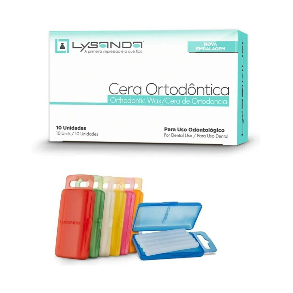 Caixa de Cera Ortodôntica Incolor Lysanda c/ 10 unidades – Caixinhas Cores Sólidas ou com Glitter –