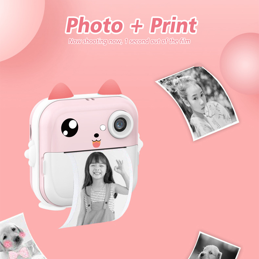 Câmera De Impressão Instantânea Para Crianças Vídeo Fotografia Digital Fotográfica Toy Mini Impresso