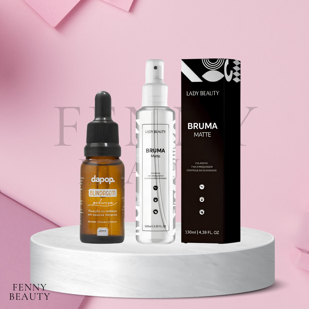 Kit Blindagem Poderosa 3X1 Diluidor, Fixador Primer Dapop + Bruma Fixadora Matte 130ml – Lady Beauty