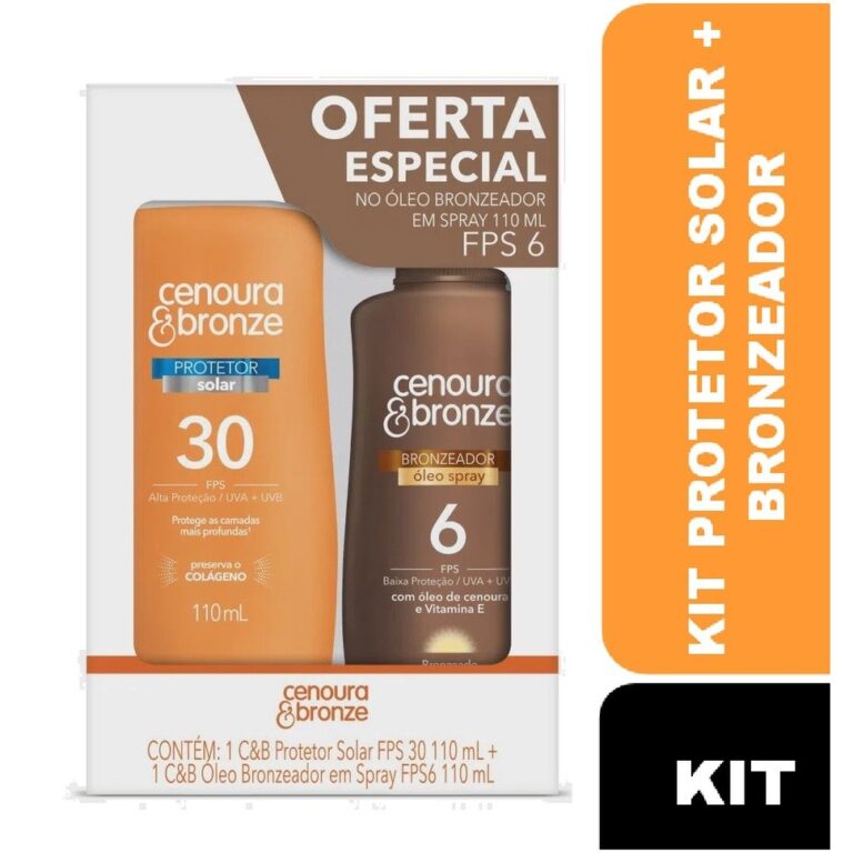 Kit Cenoura E Bronze Protetor Solar Corporal Fps30