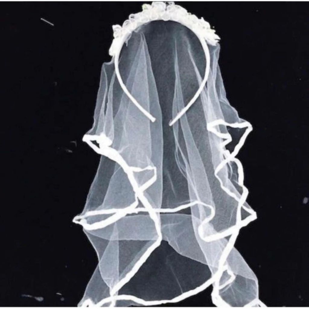 Tiara Véu Noiva Branco Veuzinho Fantasia Halloween Festa Chá de Lingerie Casamento