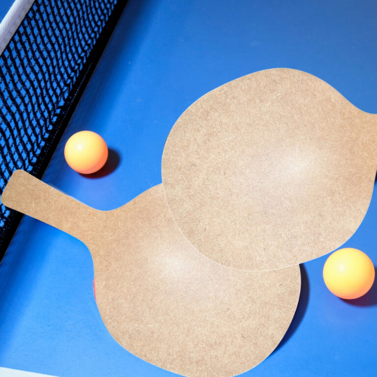 Kit 10 Pares Raquetes Ping Pong MDF Cru Lembrancin