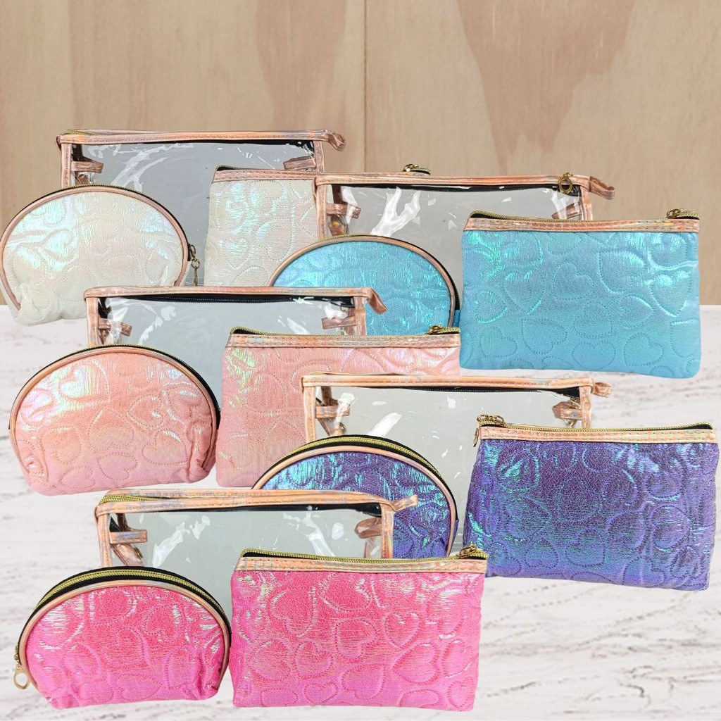 Necessaire Feminina Três Peças Mala Viagem Maquiagem
