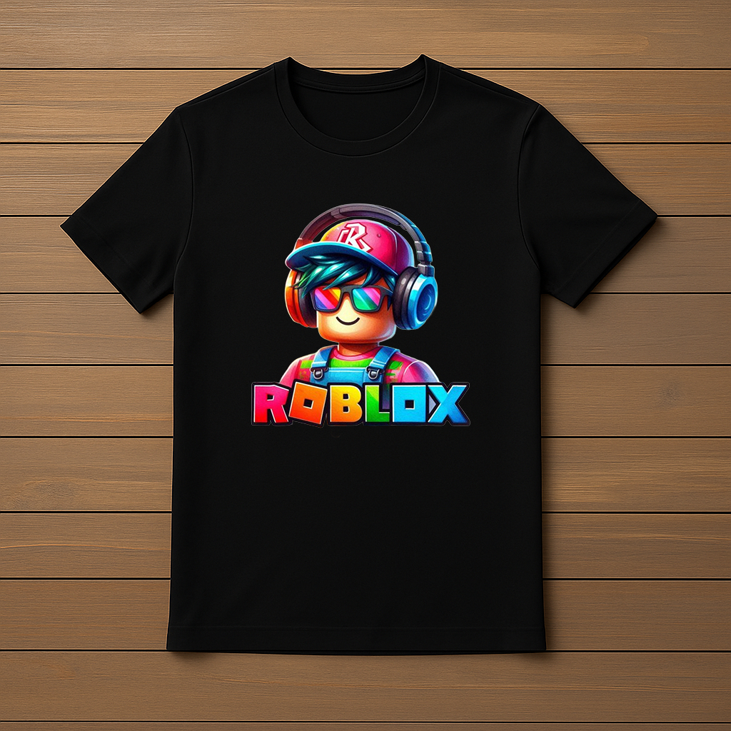 Camisa Camiseta  Infantil Juvenil Menino Menina Tamanho 02 ao 16 Roblox Fone Desenho