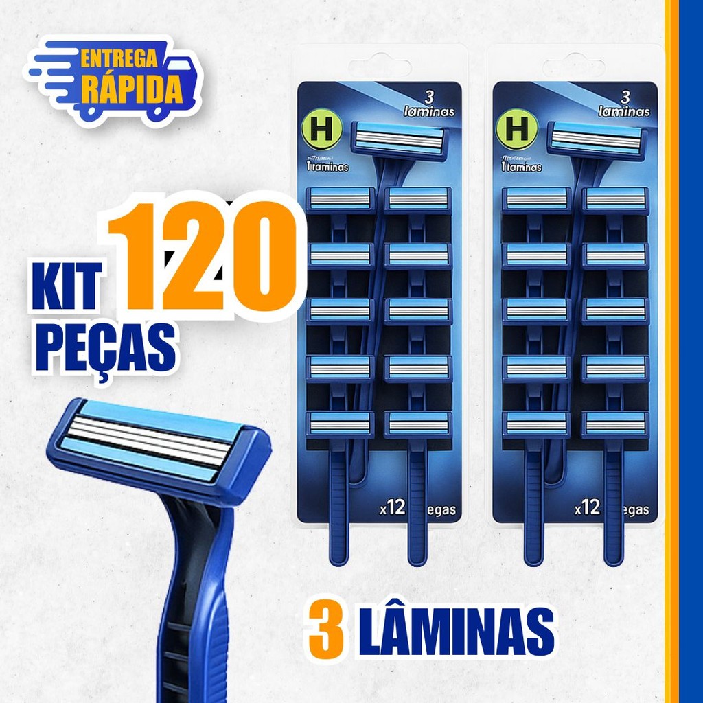 120 Prestobarba Aparelho de Barbear 3 Lâminas C Fita Lubrificante Barbeado Descartável PROMOÇÃO