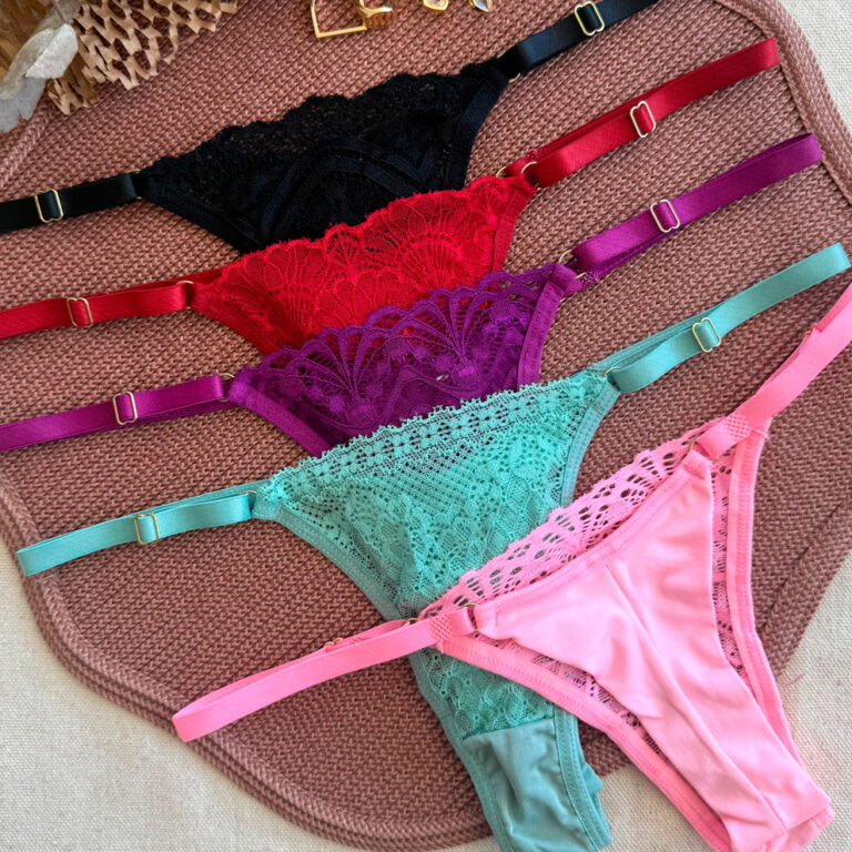 Kit 5 Calcinha Fio Duplo Empina Bumbum em Microfib