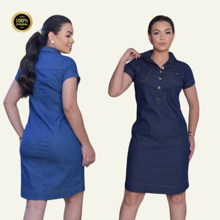 vestido social confortável, vestido jeans soltinh