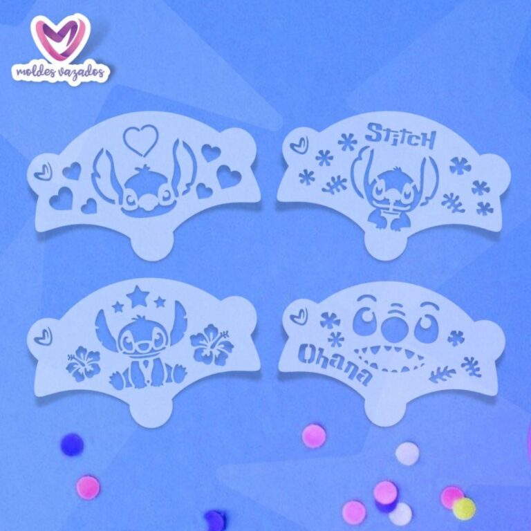Stencil Stitch Pintura Facial – 4 Unidades