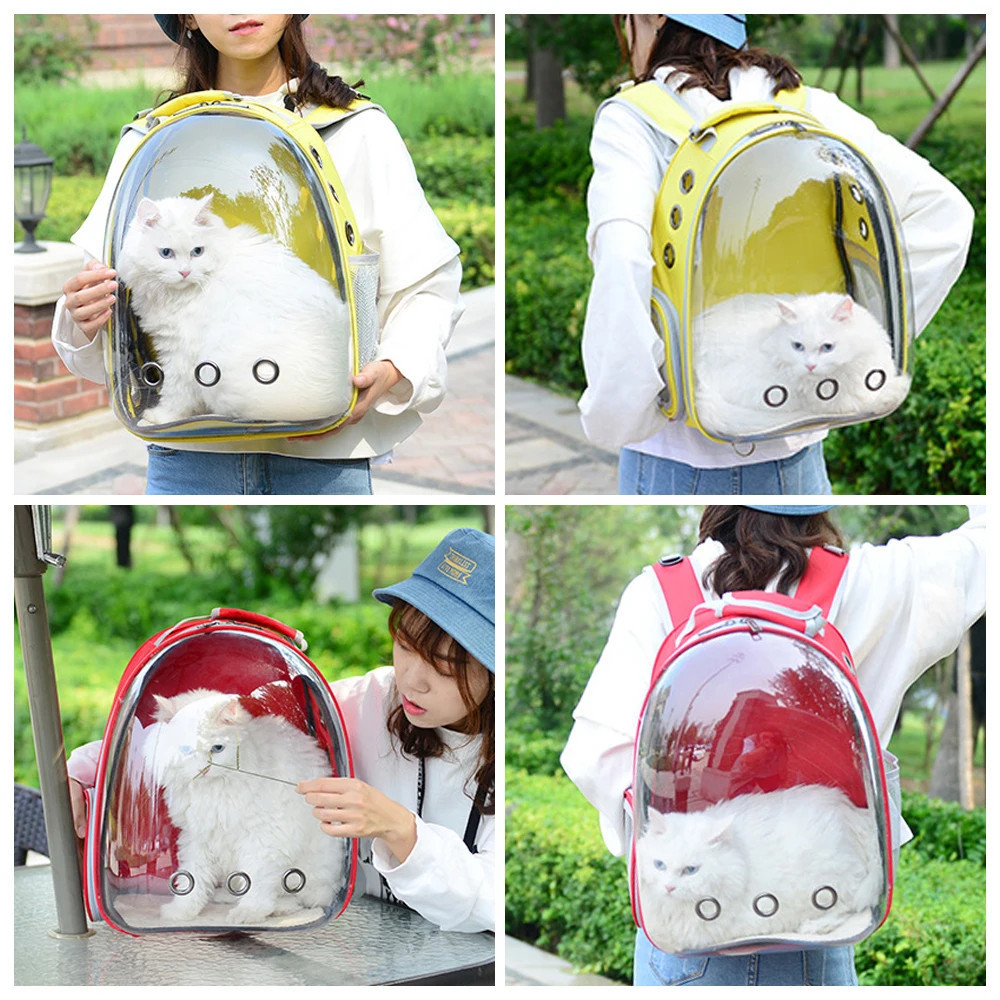 Mochila de Transporte para Pets Astronauta, Alças Acolchoadas e Ventilação Mochila Gato  Até 10kg