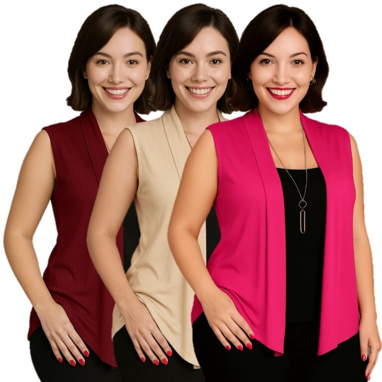 Colete Cardigan Sem Manga Feminino Soltinho Elegan