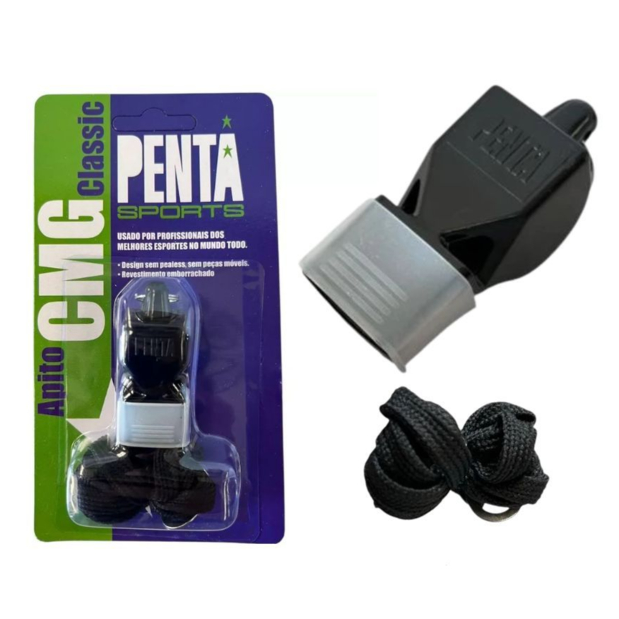 Apito FOX 40 preto Profissional Penta Sports Esportivo esporte para Arbitro Juiz de futebol Sinaliza