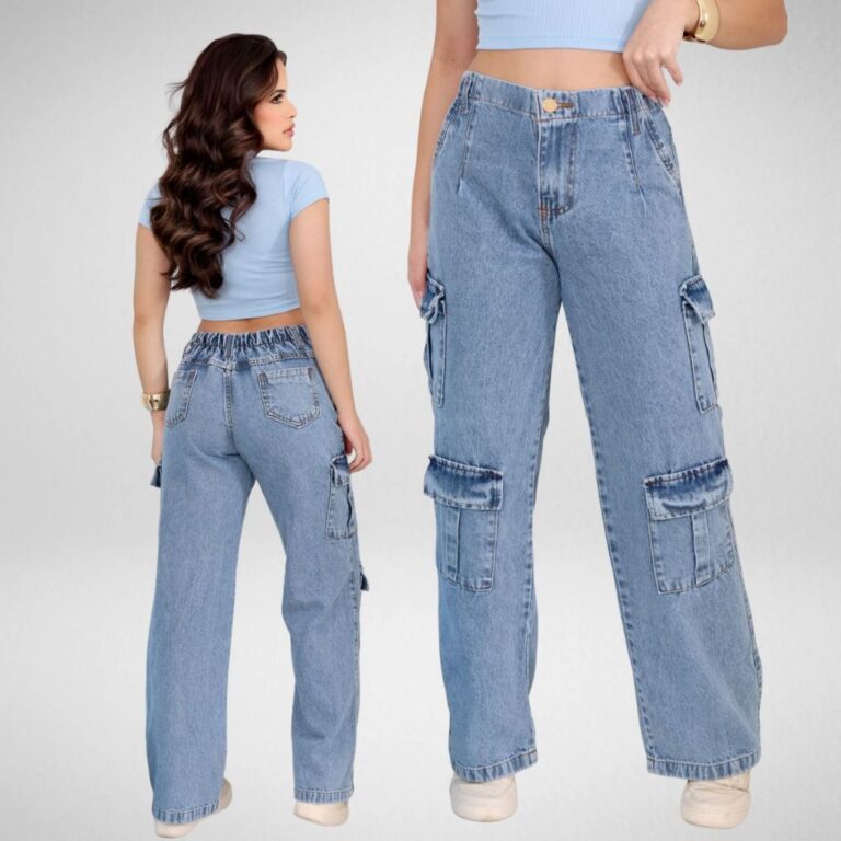 Calça Cargo Jeans Menina blogueirinha Juvenil 10 