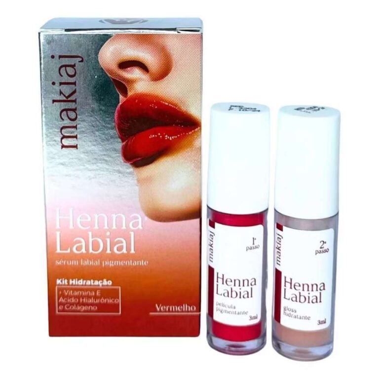 Kit Henna Labial Makiaj Pigmentante Rosa E Vermelh
