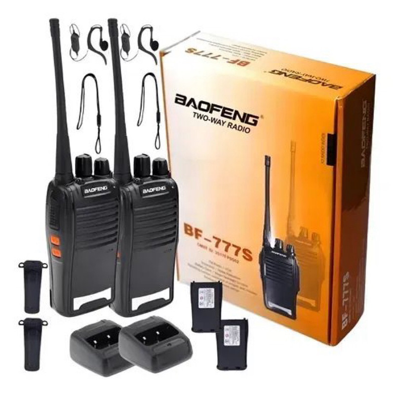 Kit 2 Rádio Comunicador Walk Talk 16 Canais Alcance 12 km Profissional Baofeng BF-777s – Bivolt