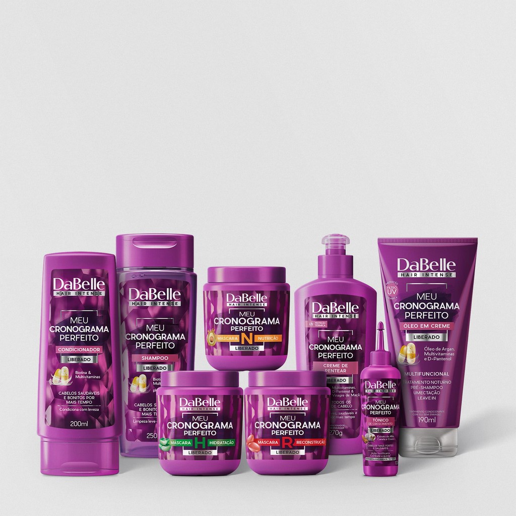 Kit Meu Cronograma Perfeito DaBelle Hair – 8 Produtos