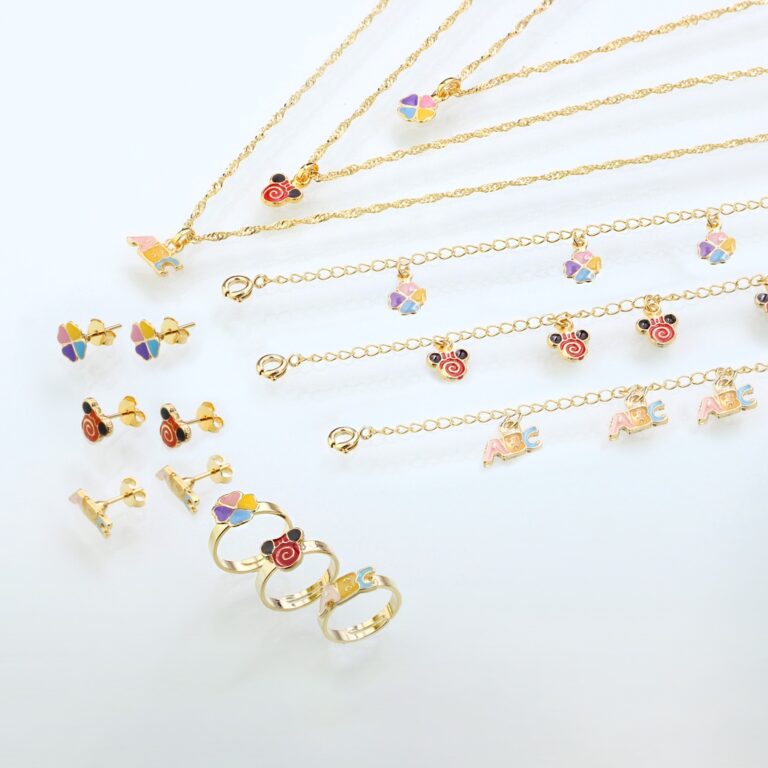 Kit de 3 Semijoias Infantis ABC, Trevo e Minnie Ba