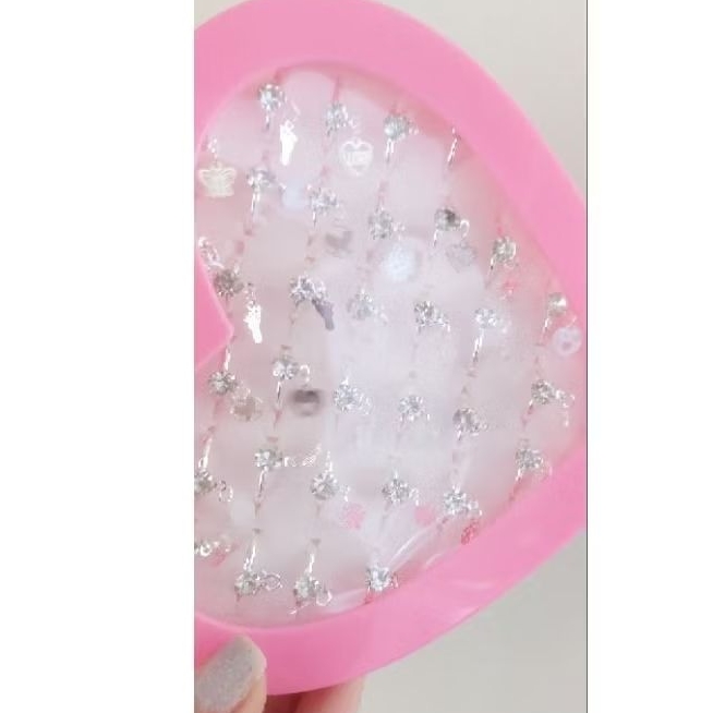 atacado 36 anéis Infantil flor com pedrinhas zico