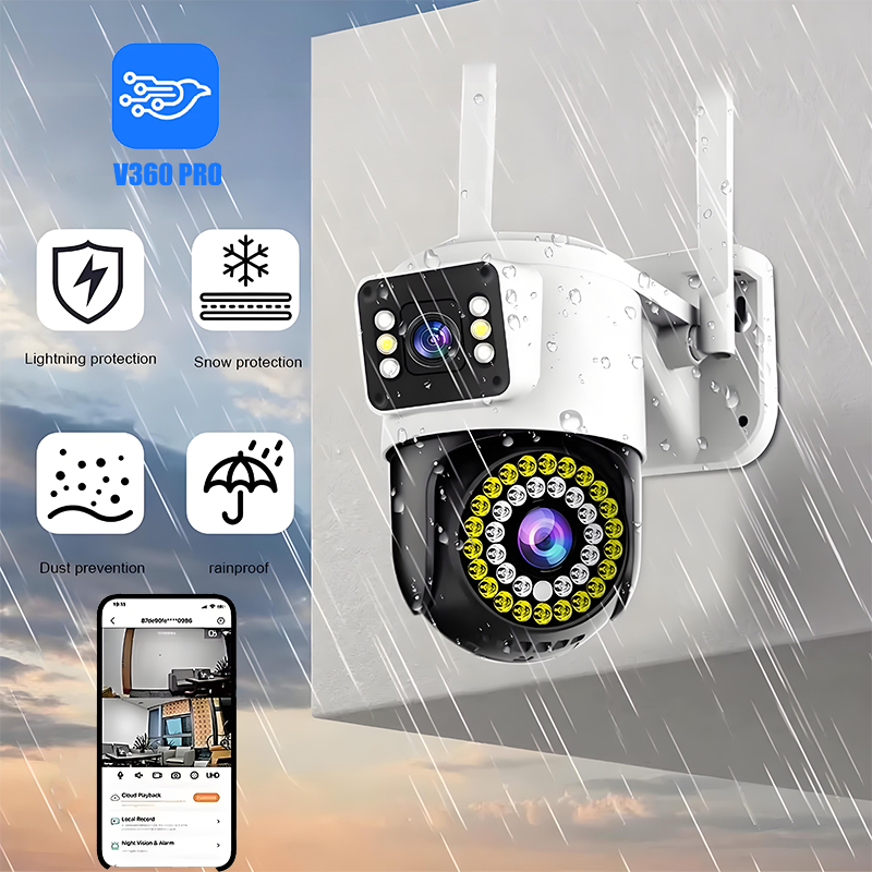 Camera Externa Ip a Prova Dágua Wifi Dupla 2 Em 1 com Visao Noturna C/ Infravermelho monitor-G1