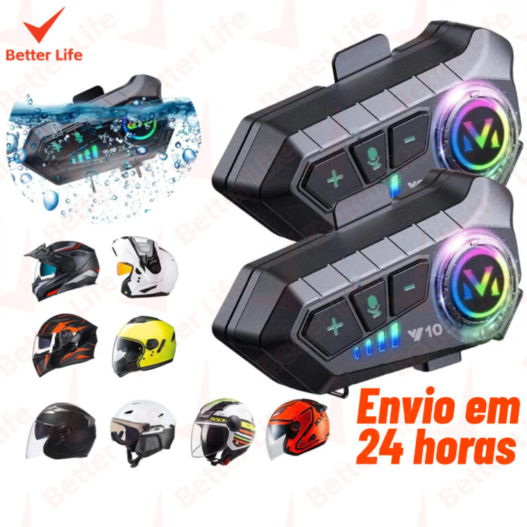 Y10 Motocicleta Sem Fio Bluetooth 5.3 Fone de Ouvi