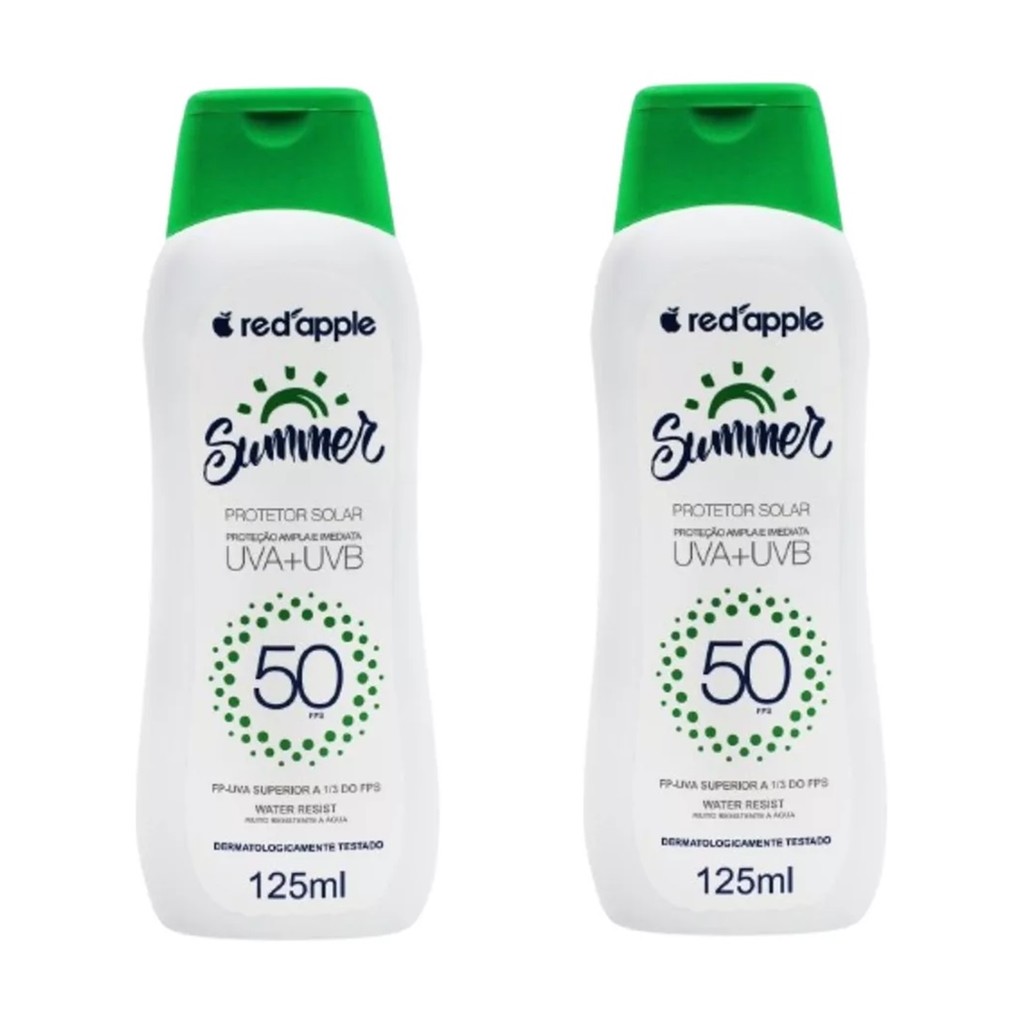 Kit 2 Protetor Solar Ampla Proteção Fps50 125ml – Red Apple