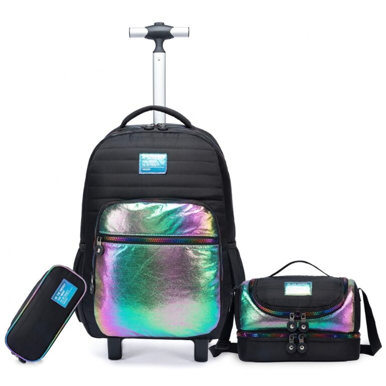 Kit Mochila Lancheira Estojo Espaçosa Resistente 