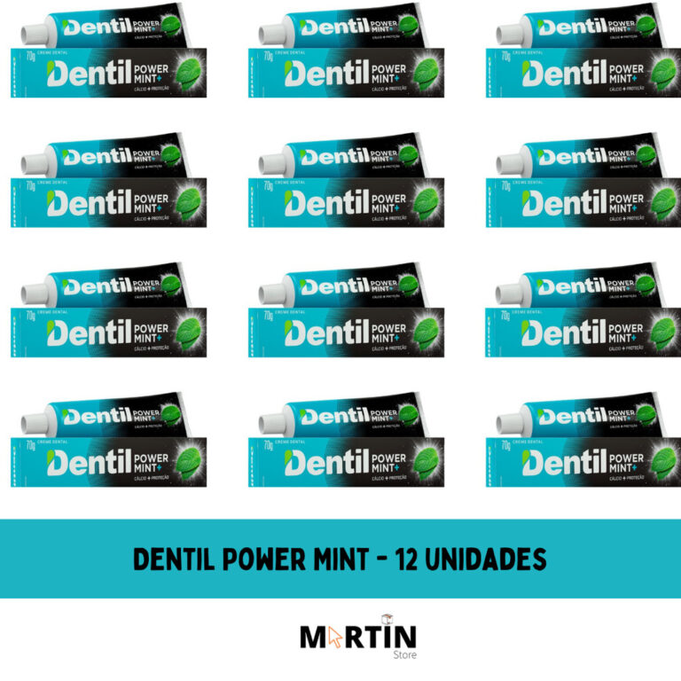 Kit 12 Creme Dental Dentil Power Mint Cálcio + Pr