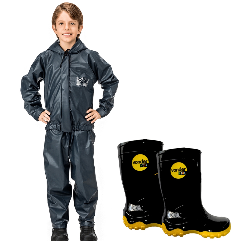 Capa infantil de chuva impermeavel menino garotos bota galocha botina contra chuva proteção