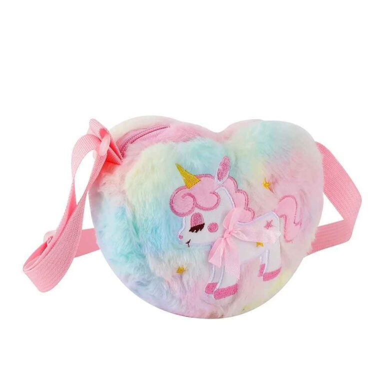 Bolsa unicornio pelucia rosa