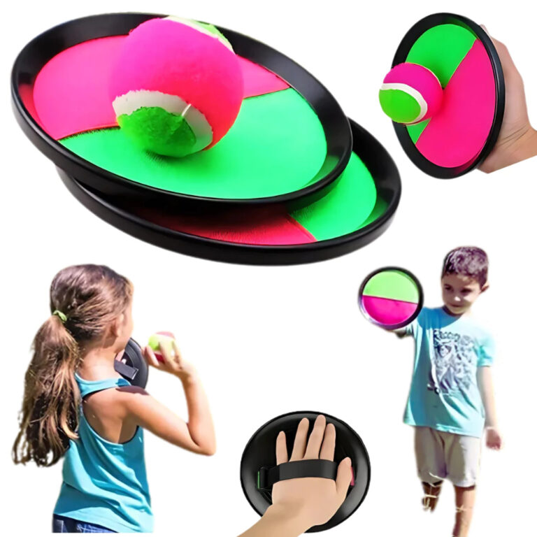 Kit 2 Raquete Velcro + Bolinha Bateu Colou Brinque