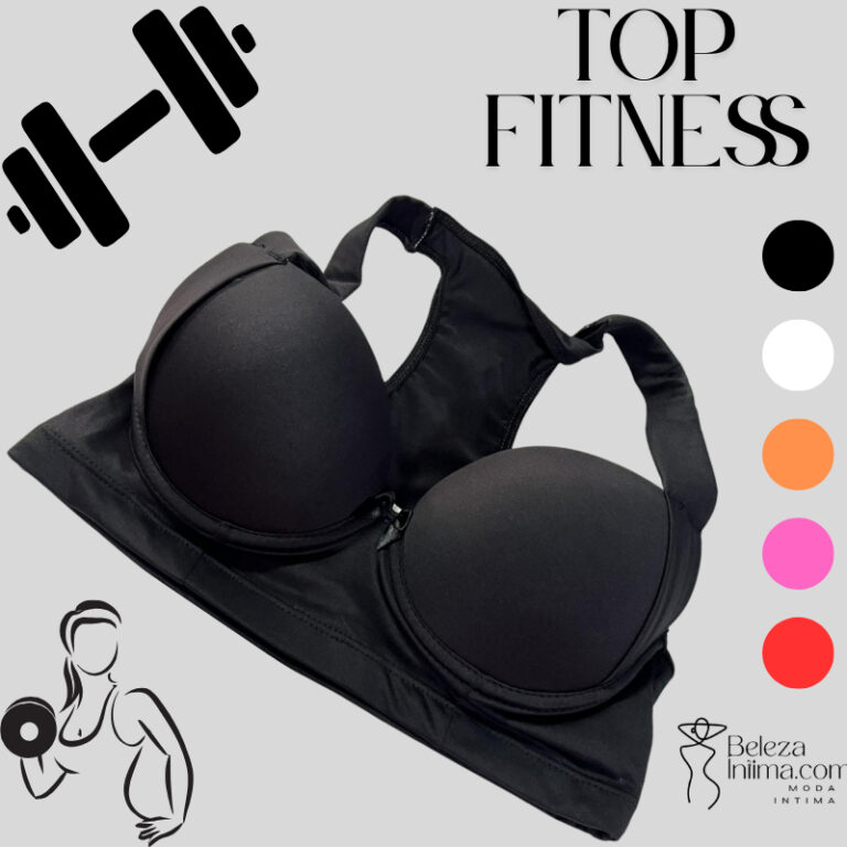 Top Sutiã Fitness Cropped Nadador Alça com Bojo 