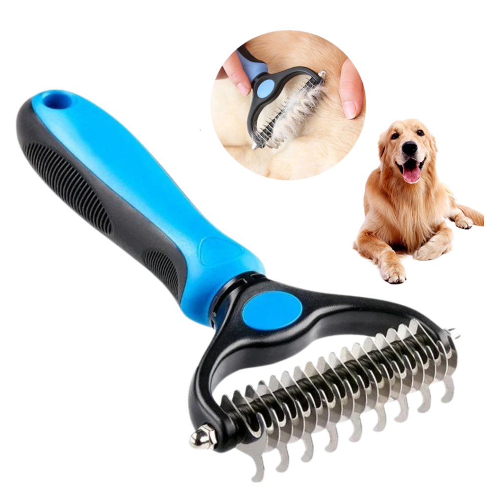 Rasqueadeira Para Cães e Gatos 2 em 1 Remove Pelos Mortos e Desembola com Conforto – SHEFA