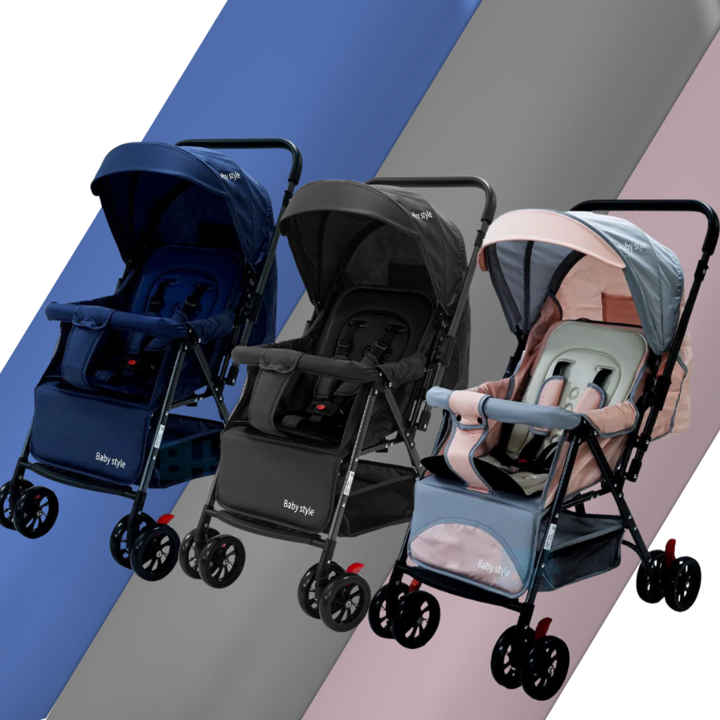 Carrinho de bebê  para passeio reclinável e dobravel Fechamento fácil 15kg Capota removível Suportes