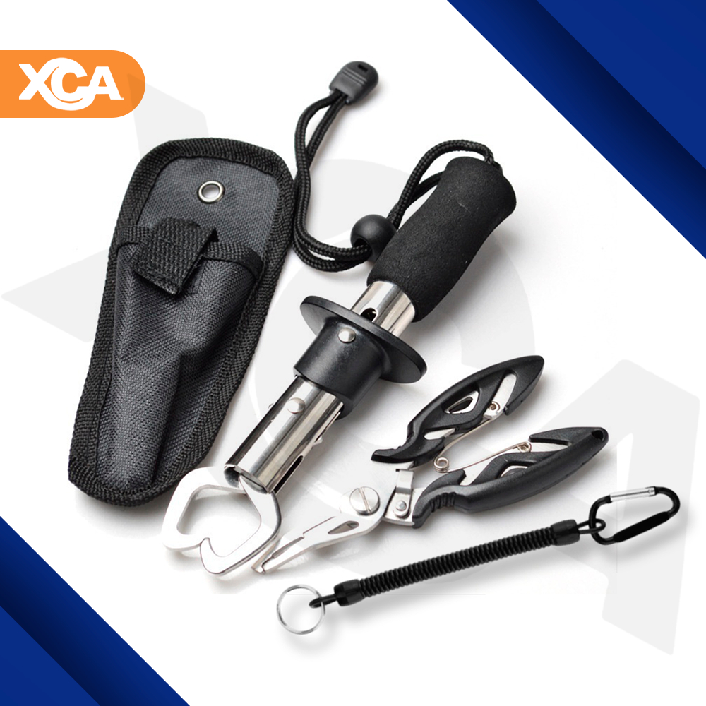 Kit Alicate de Pesca Multifuncional Bico Curvo + Tira-Lábios, Conjunto Completo