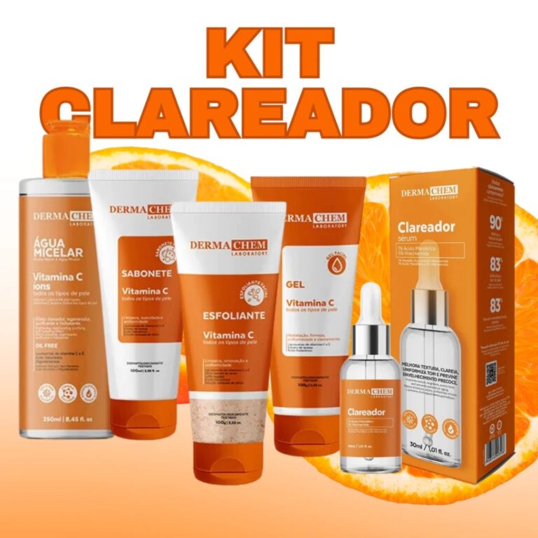 Kit skincare limpeza de pele clareador vitamina c