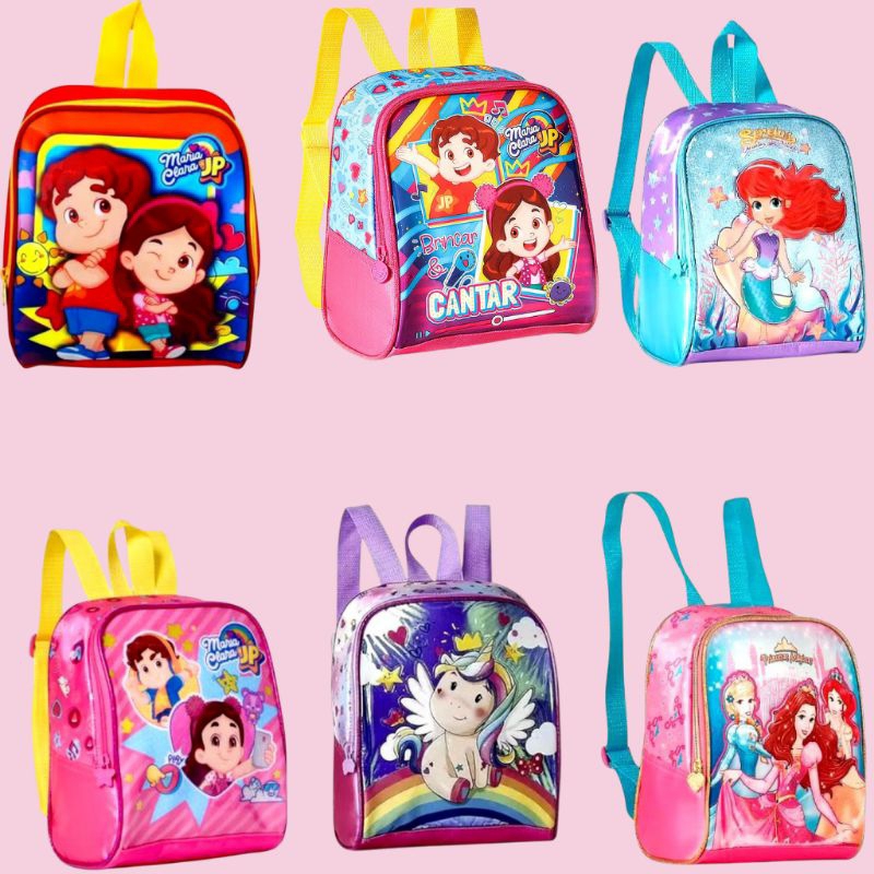 Lancheira Maria Clara e JP Princesas e Sereia  Bolsa Térmica Escolar Infantil Menina Presente Volta