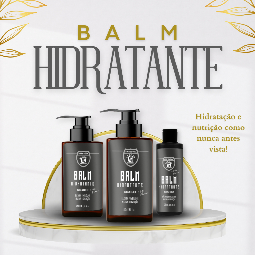 Balm Hidratante Barba e Cabelo Perfumado com Proteção Térmica Street Barbers