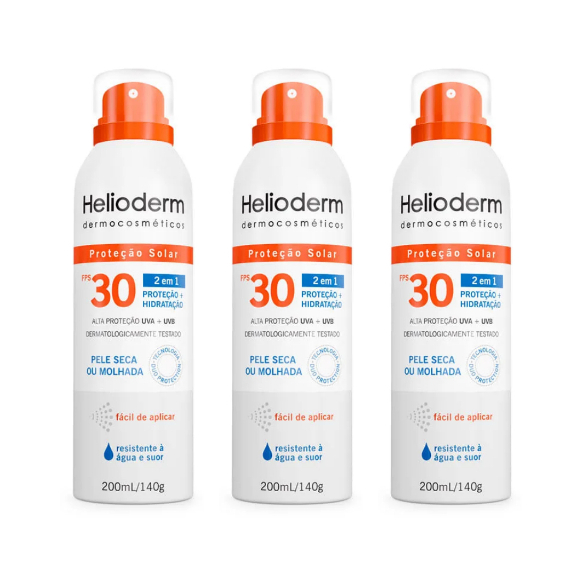 Protetor Solar Corporal Helioderm Spray FPS30 com