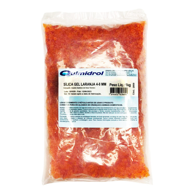 Sílica Gel Laranja Desumidificante 4-8mm 1kg