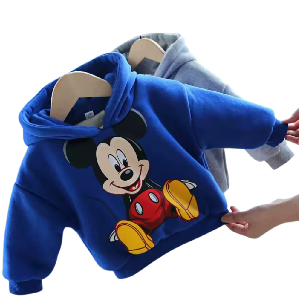 Mickey hoodies para meninos meninas dos desenhos animados impressão crianças inverno outono casacos