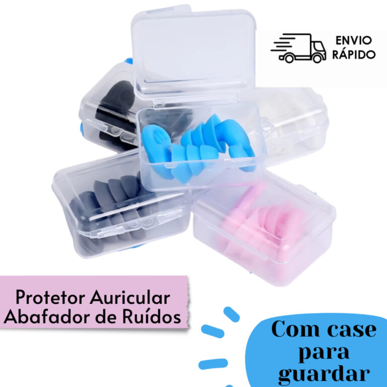 Tampão de Ouvido Protetor Auricular Silicone 3 Ca