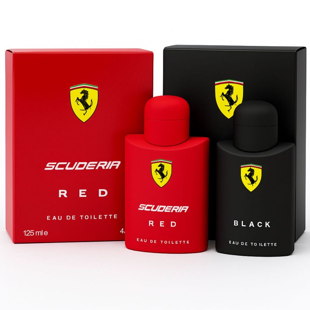 Kit até 02 Perfumes 100 Ml Ferrari Red + Black  kit Luxo Masculino Perfume Masculino