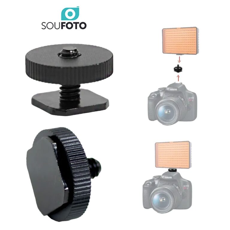 Adaptador Pino 1/4 e Sapata Hotshoe ASF-002 Sou Fo